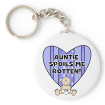 Blue Auntie Spoils Me Tshirts and Gifts Key Chain