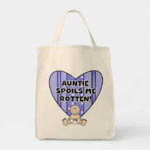 Blue Auntie Spoils Me Tshirts and Gifts Tote Bags