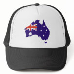 Blue Aussie Map Flag Trucker Hat