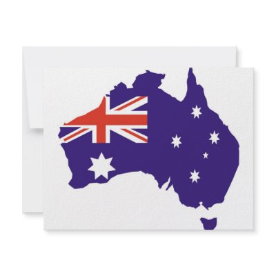 Blue Aussie Map Flag Custom Announcement by McBain