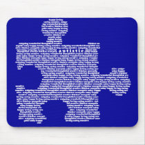 Blue Autism Puzzle Peice Mouse Pads