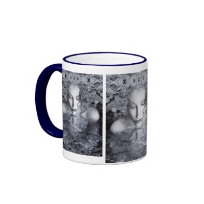 Blue Autumn Mug by jaeda_dewalt_art