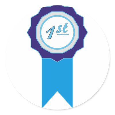 Blue Award Round Stickers by LSDmeCom