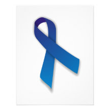 Blue Awareness and Remembrance Ribbon Personalized Invitation