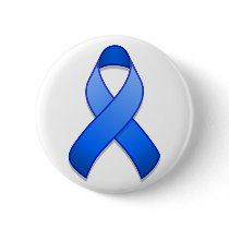 Blue Awareness Ribbon Button