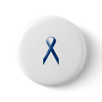 Blue awareness ribbon pinback buttons