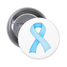 Blue Awareness Ribbon Button 0001