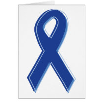 Blue Awareness Ribbon Greeting Cards