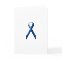 Blue awareness ribbon greeting cards