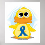Blue Awareness Ribbon Duck