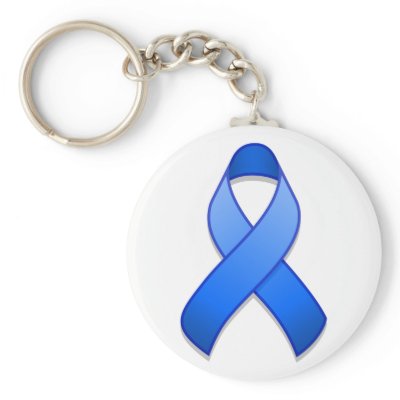 Blue Awareness Ribbon Keychain by jamieco