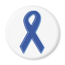 Blue Awareness Ribbon Refrigerator Magnets