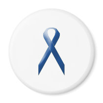 Blue awareness ribbon refrigerator magnets