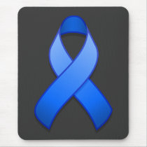 Blue Awareness Ribbon Mousepad