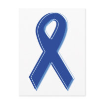 Blue Awareness Ribbon Post Card