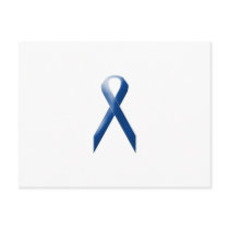 Blue awareness ribbon postcards