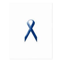 Blue awareness ribbon postcards