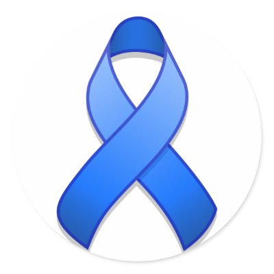 Blue Awareness Ribbon Round Sticker by jamieco