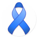 Blue Awareness Ribbon Round Sticker