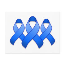 Blue Awareness Ribbon Trio Postcard