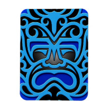 Blue Aztec Mask Magnets