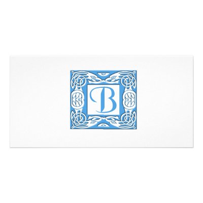Blue B Photo Greeting Card by Bridesmaid686