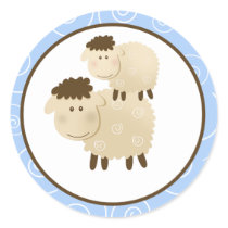Blue Baa Baa Sheep Envelope Seals / Toppers 20