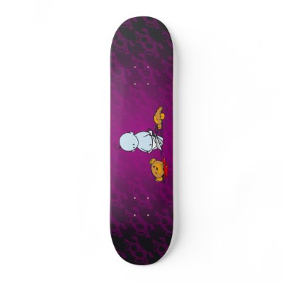 Blue Baby and Teddybear Skateboard by painter_sf