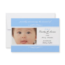 Blue Baby Announcement Photo Cards