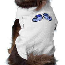 Blue baby booties dog tee shirt
