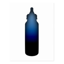 blue baby bottle postcard
