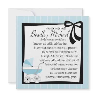 Blue Baby Buggy Invite by trennea