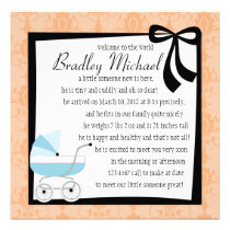 Blue Baby Buggy invitations