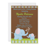 Blue Baby Elephant Shower Invitations