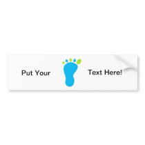 Blue Baby Foot Bumper Sticker