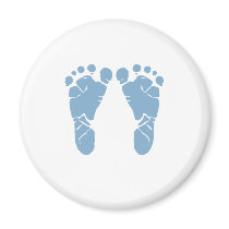 Blue baby footprints fridge magnet