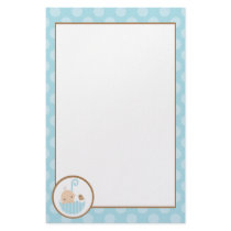 Blue Baby in Umbrella Personalized Stationery