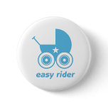 Blue Baby Pram Icon Button Badge