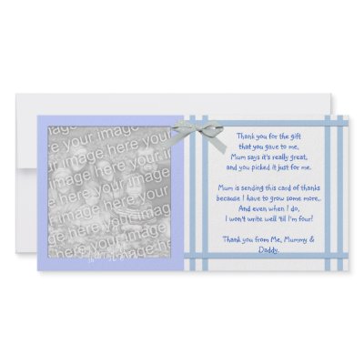 Blue Baby Shower Thank You Card from baby boy Picture Card by Cards_by_Cathy