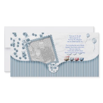 Blue Baby shower Thank You Photo Card from baby by Cards_by_Cathy