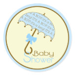 Blue Baby Shower Umbrella Sticker