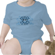 Blue Baby Skull Cross Bones Tees