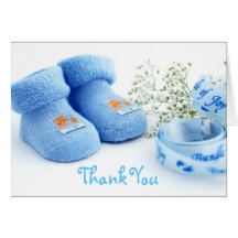 Blue Baby Thank you Card