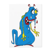 Blue bacteria postcards