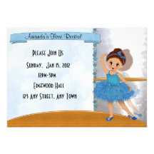 Blue Ballerina Invitation