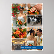 Blue band 6 multi photo collage memories keepsake posters
