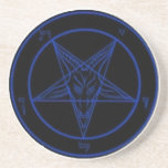 Blue Baphomet Drink Coaster or Ritual Alter Piece