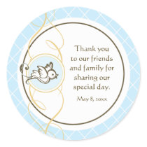 Blue Baptism/Christening Favour Sticker