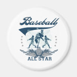 Blue Baseball All Star TShirts and Gifts Fridge Magnets