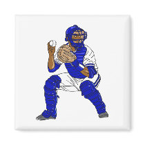Blue baseball catcher